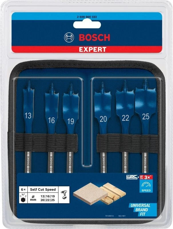 BOSCH SPADE BIT SET 6 PIECE 2608900333