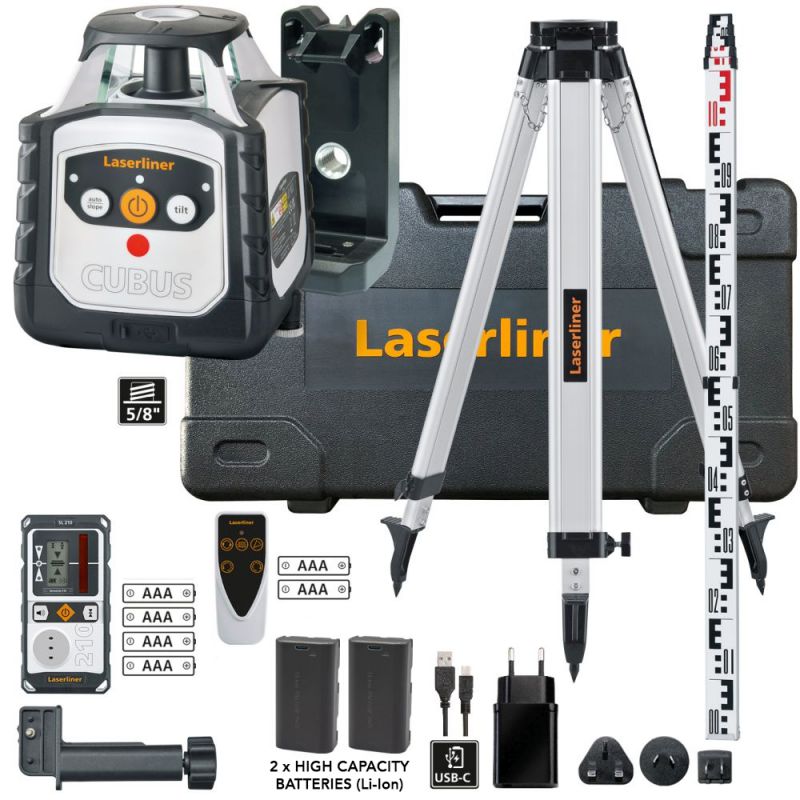 LASER LINER CUBUS 210 S KIT 052.205A  (LASER,STAFF,TRIPOD,RECEIVER AND CASE) Main Image