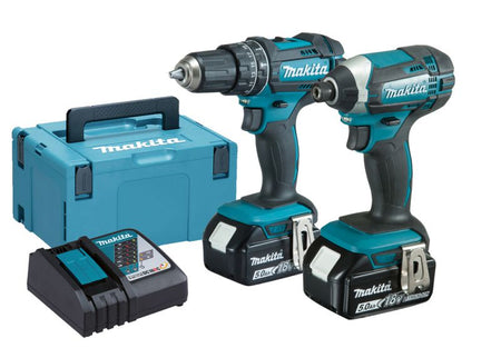 Makita DLX2131TJ 18v LXT Cordless Twin Kit DHP482 Combi & DTD152 Impact Driver inc 2x 5.0Ah Batts Main Image