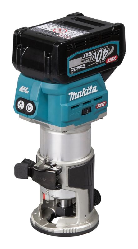 Makita RT001GZ21 40v Max XGT 1/4" & 3/8" Brushless Router Body Only In Makpac Carry Case With Trimmer Guide Main Image